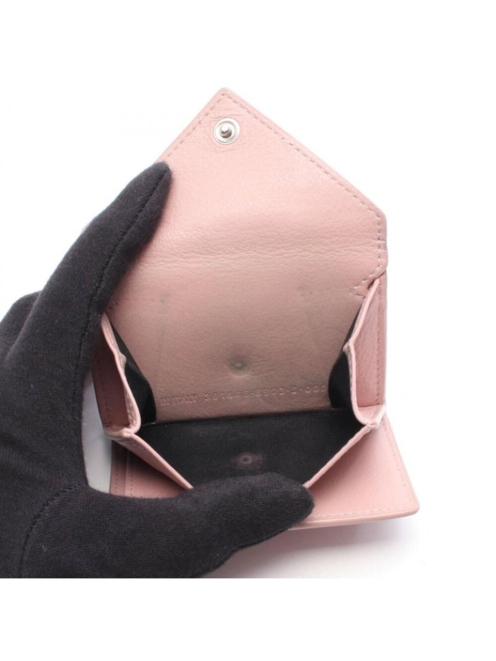 Balenciaga Trifold Wallet Paper Mini Dusty Pink Leather - Picture 4 of 12